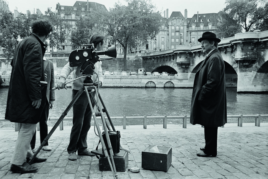 Pierre Fresnay sur le tournage de "Tête d'horloge", 1969