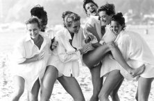 Estelle Lefebure, Karen Alexander, Rachel Williams, Linda Evangelista, Tatjana Patitz, Christy Turlington, Vogue US, Los Angeles, Etats-Unis, 1990