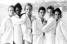 Estelle Lefebure, Karen Alexander, Rachel Williams, Linda Evangelista, Tatjana Patitz, Christy Turlington, Vogue US, Los Angeles, Etats-Unis, 1990