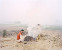 Bonfire, Ayodhya, Uttar Pradesh, Inde, 2015