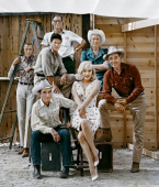Frank Taylor, Montgomery Clift, Eli Wallach, Arthur Miler, Marilyn Monroe, John Huston and Clark Gable, Reno, Nevada, USA, 1960