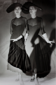 Robe noire en crêpe de Chine, collection Lanvin, 1950 Epoque