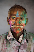 Man Covered in Powder. Rajasthan, India, 2009.