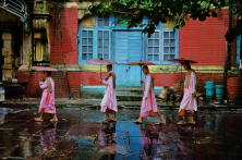Procession of Nuns. Rangoon, Burma, 1994.