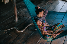 Mother and Child on Tonle Sap, Cambodia, 1996.
