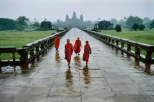 Monks in the Rain, Cambodia, 1999.
