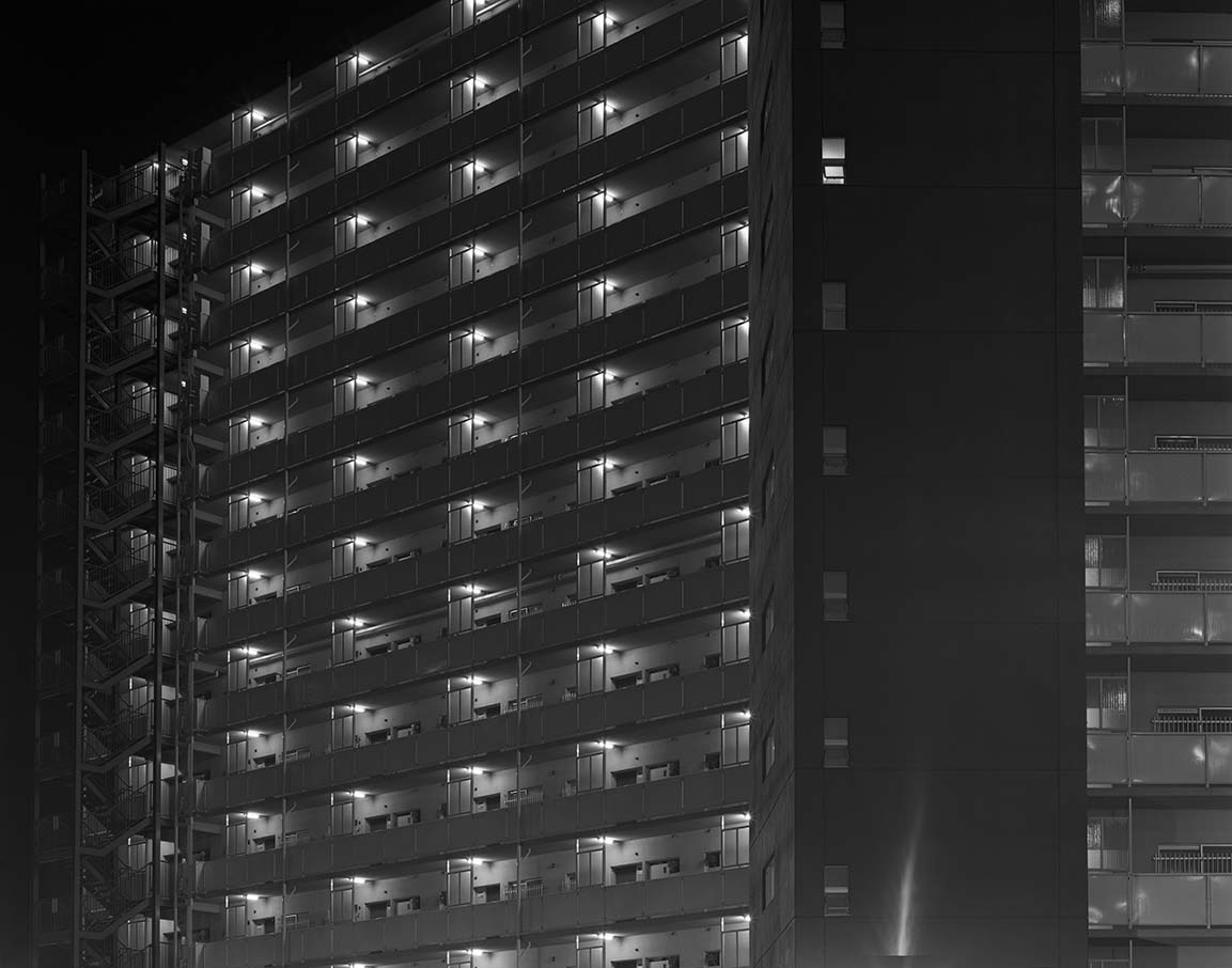 Night Photographs N-006, Kitajensu, Tokyo (Apartment Complex) 1981