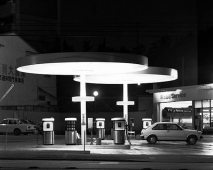 Night Photographs N-046, Negishi, Yokohama City, Kanagawa Prefecture (Gas Station) 1982