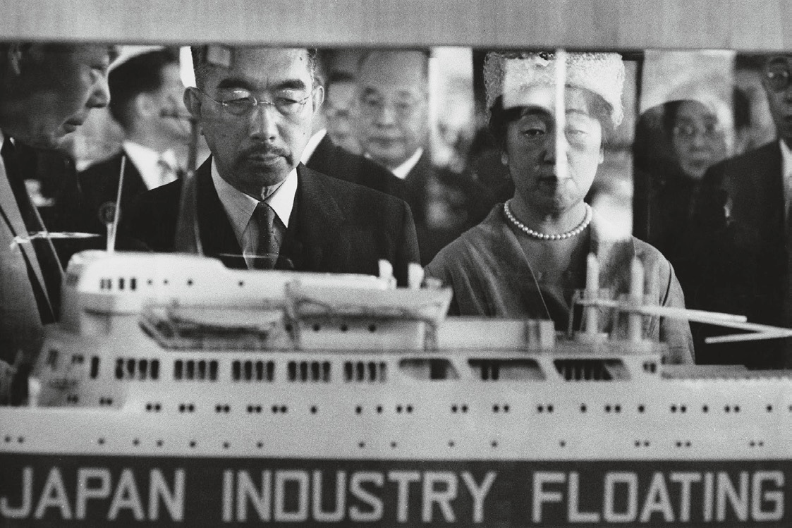 Emperor Hirohito and Empress Nagako at the Japanese Industry Fair, Tokyo, 1961