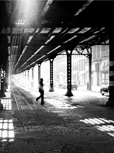 Man under EL, New York 1954-55.